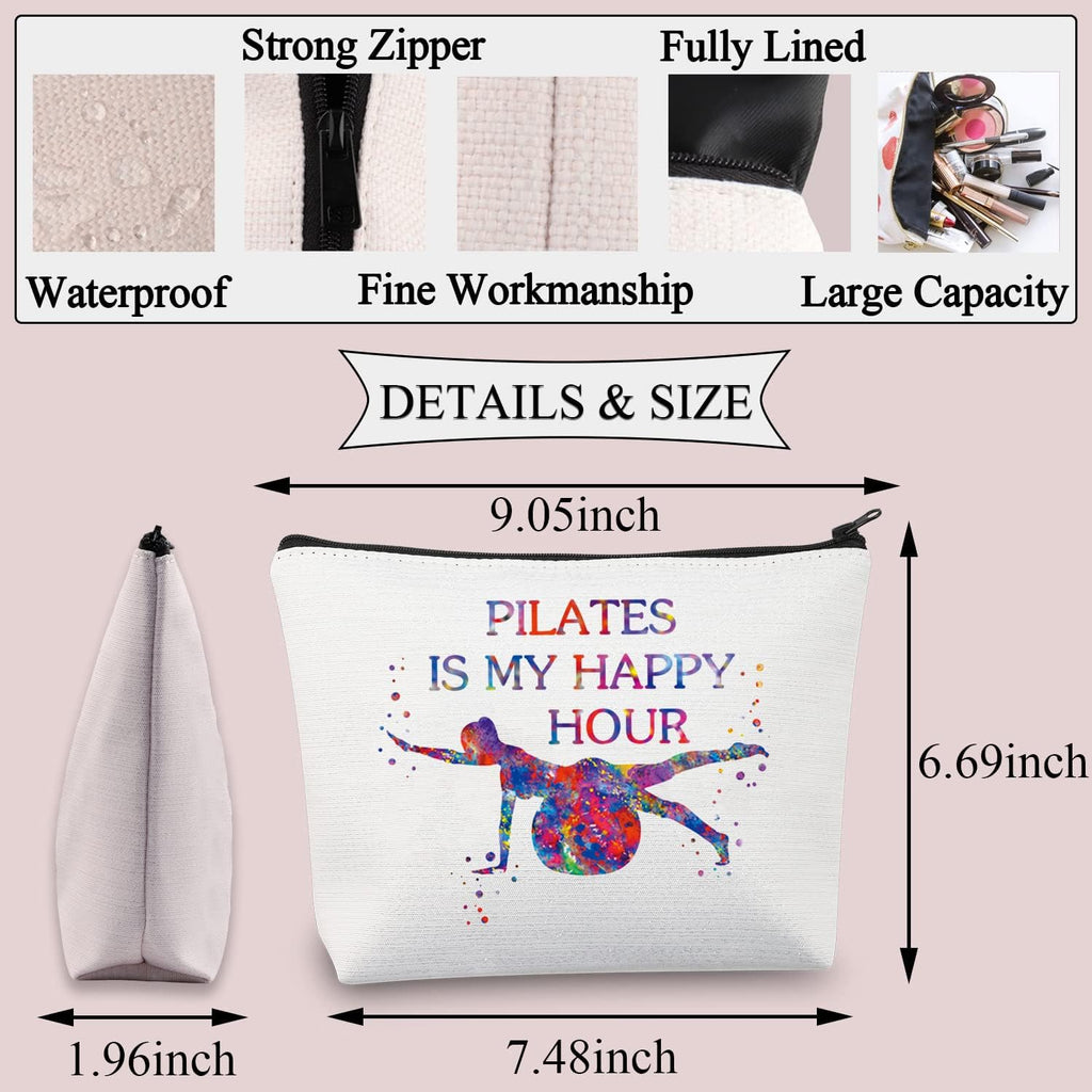 Pilate Makeup Bag Pilates Lover Gift Pilates Is My Happy Hour Pilates Meditation Gift Pilates Instructor Gift (Pilates Hour)