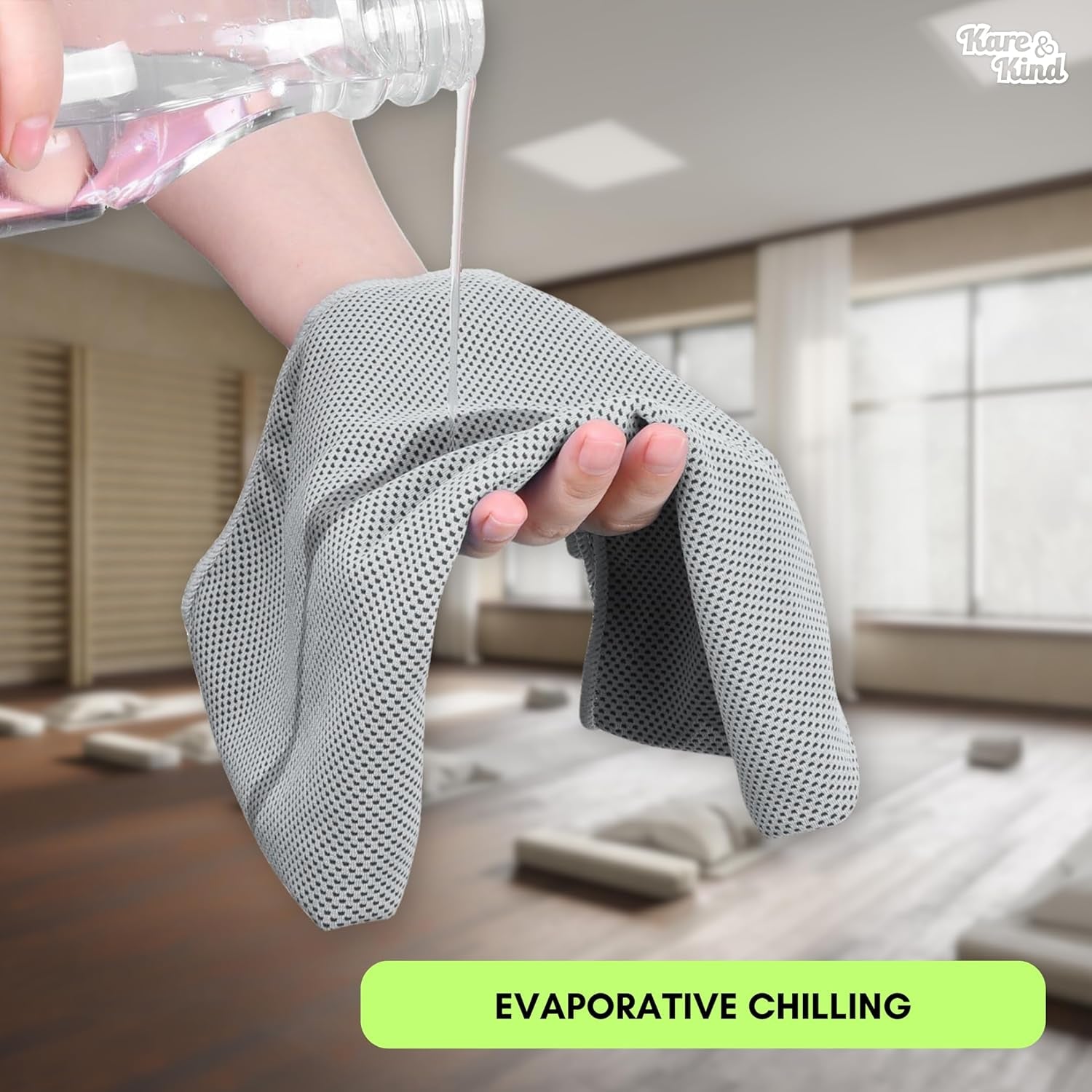 2 Pack Evaporative Cooling Towel, 12X40 Inch Chill Pat for Sports, Workout, Fitness, Gym, Yoga, Pilates, Travel, Camping & More (Green, Gray)
