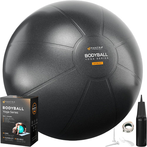 Exercise Ball – Yoga Ball for Pilates & Fitness - Birthing for Pregnancy, Stability, Core, Balance, Therapy for Physical Rehab, Workout for Home Gym & Office Chair, Fast Pump Included