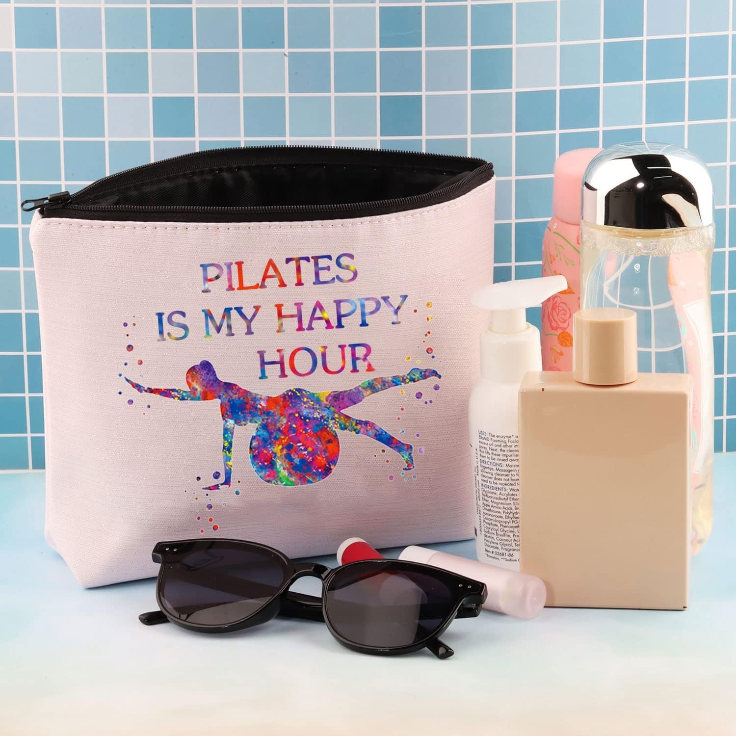 Pilate Makeup Bag Pilates Lover Gift Pilates Is My Happy Hour Pilates Meditation Gift Pilates Instructor Gift (Pilates Hour)
