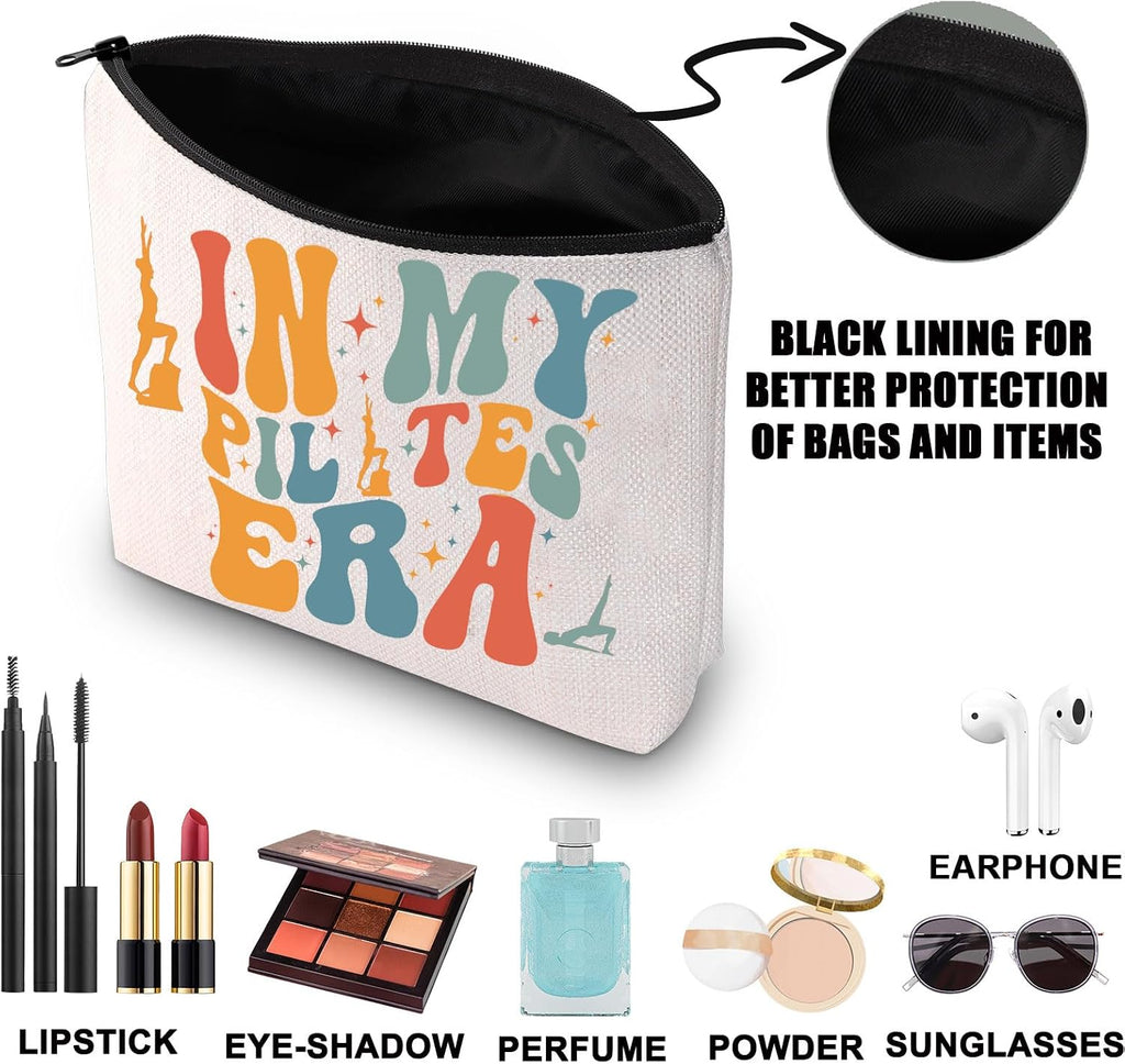 Pilates Makeup Bag Pilates Lover Gifts Pilates Yoga Gifts Pilates Teacher Gifts Pilates Instructor Zipper Bag (My Pilates)