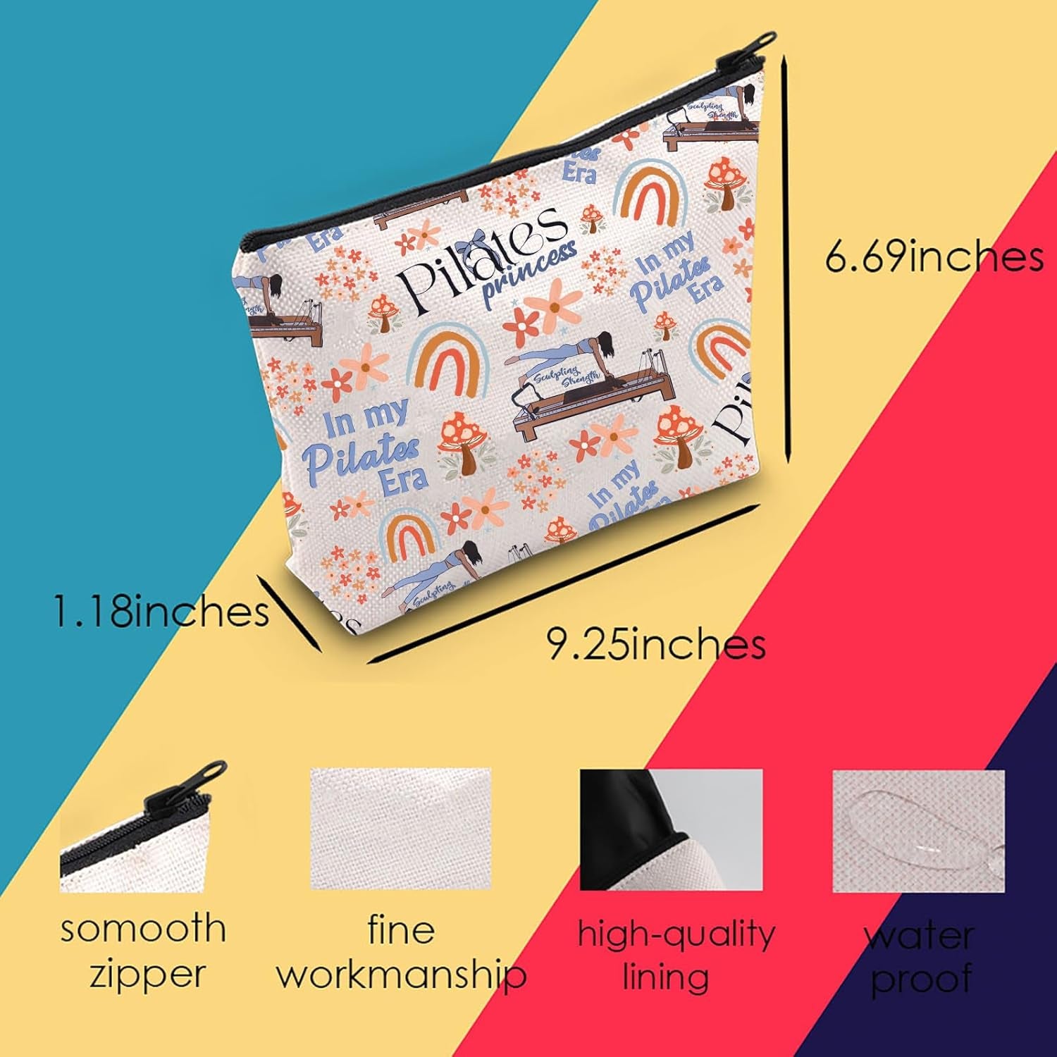 Pilates Lover Gift Pilates Cosmetic Bag Pilates Mom Gift Pilates Instructor Gift Pilates Teacher Gift (Pilates Bag)